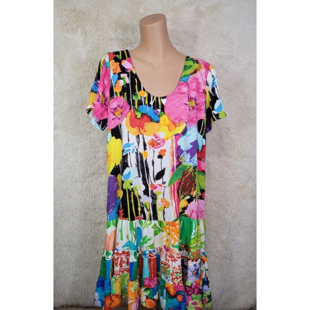 Vintage Jams World Women's Size L Hattie Dress Multicolor Floral Bouquet RARE K